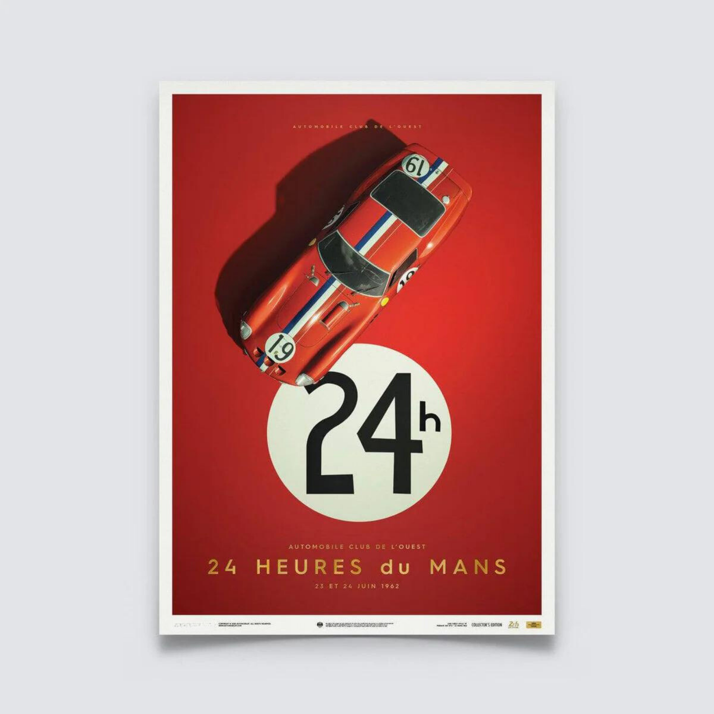 Ferrari 250 GTO | 1962 Red | Collector's Edition 24h Le Mans Poster | Frame Included