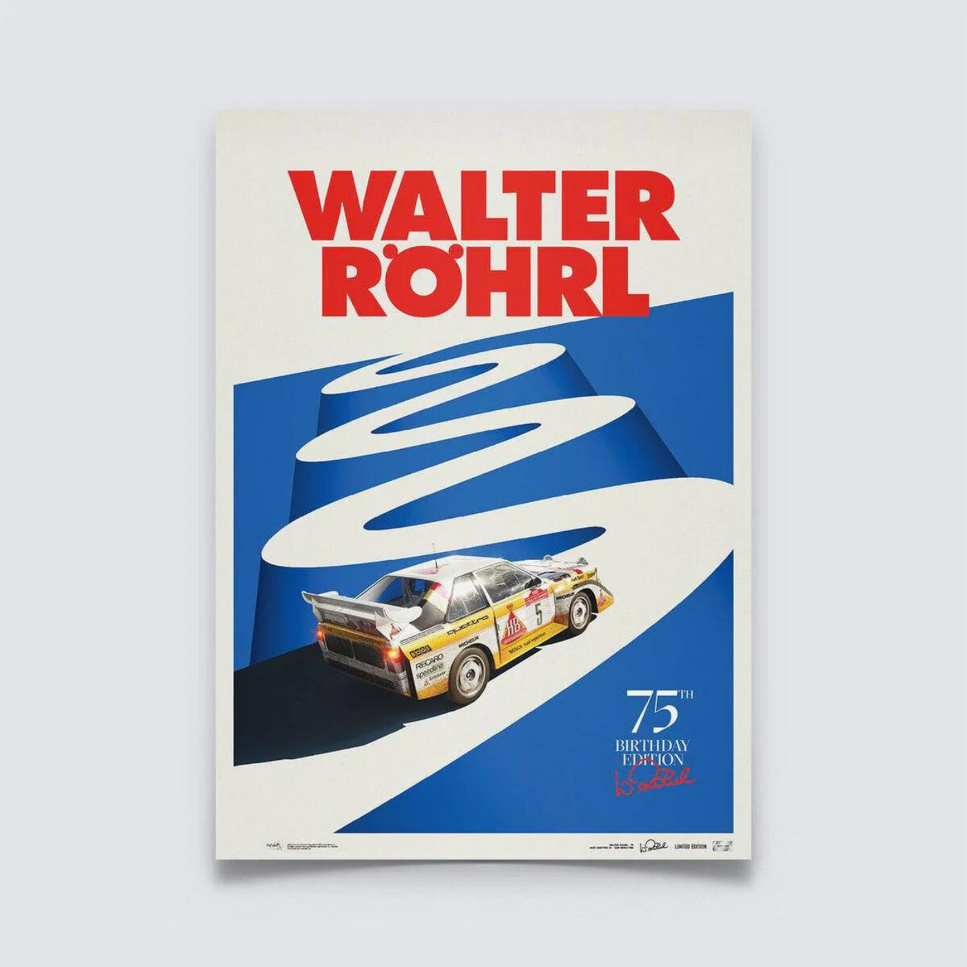 Walter Röhrl | 1985 75th Birthday San Remo | Walter Röhrl Poster | Frame Included