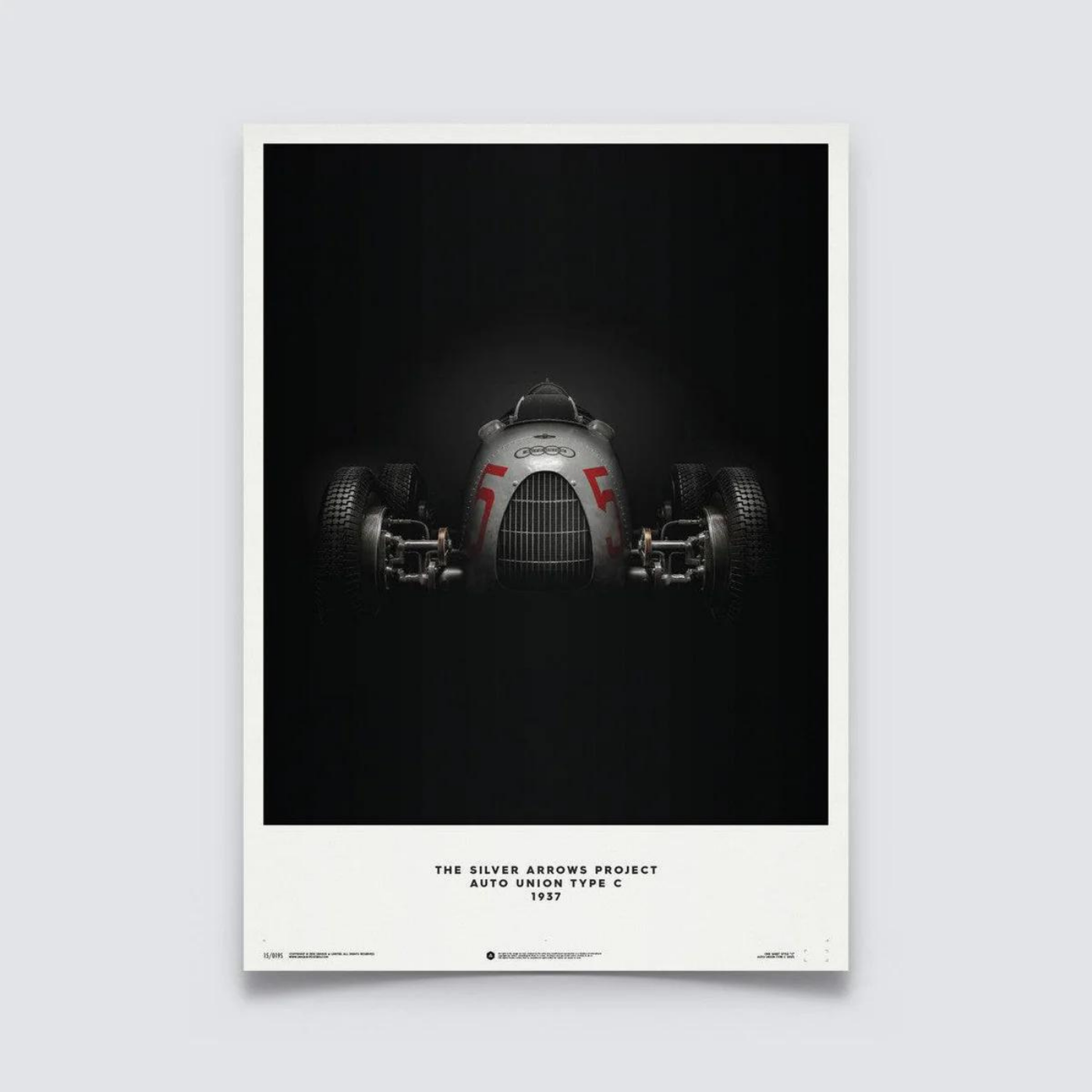 Auto Union Type C | 1937 Silver | Auto Union Poster | Frame Included