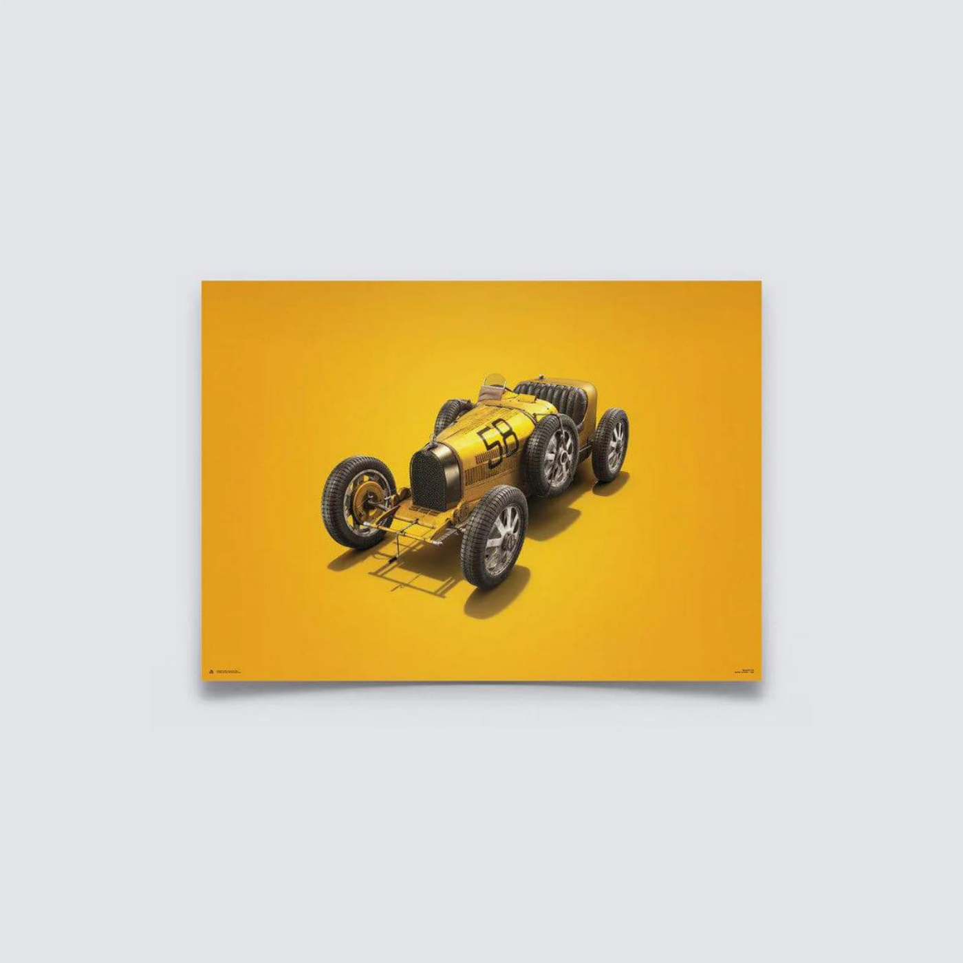 Bugatti T35 | 1928 Colours of Speed Targa Florio Yellow | Bugatti Poster | Frame Included