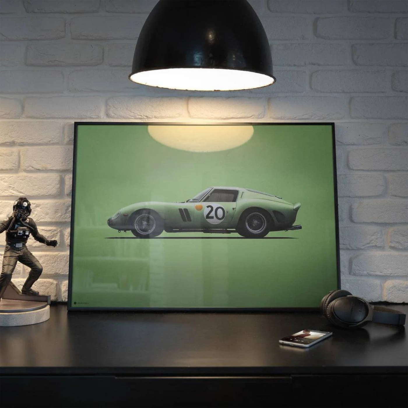 Ferrari 250 GTO | 1962 Colours of Speed Green | 24h Le Mans Poster | Frame Included