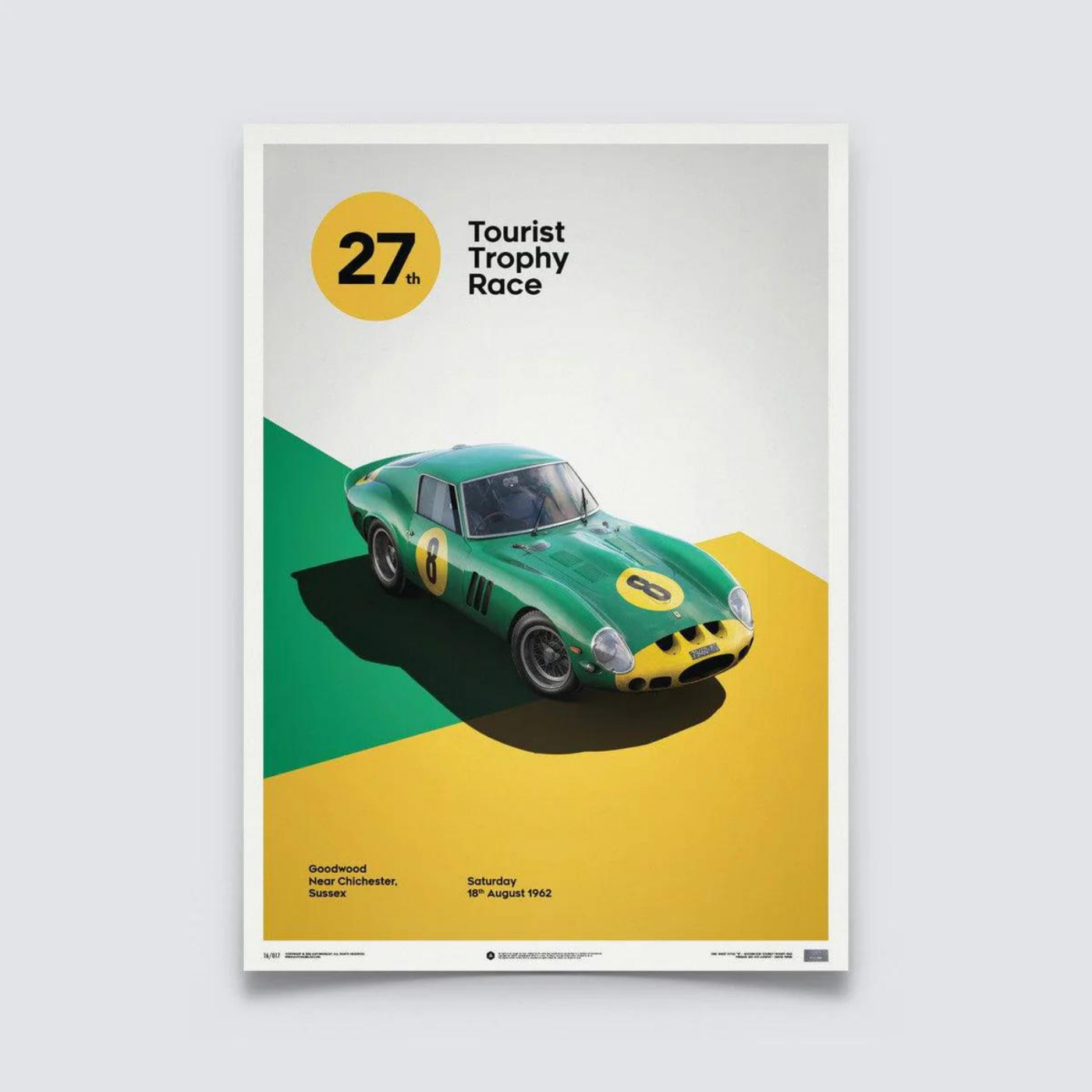 Ferrari 250 GTO | 1962 Goodwood TT Green | Ferrari Poster | Frame Included