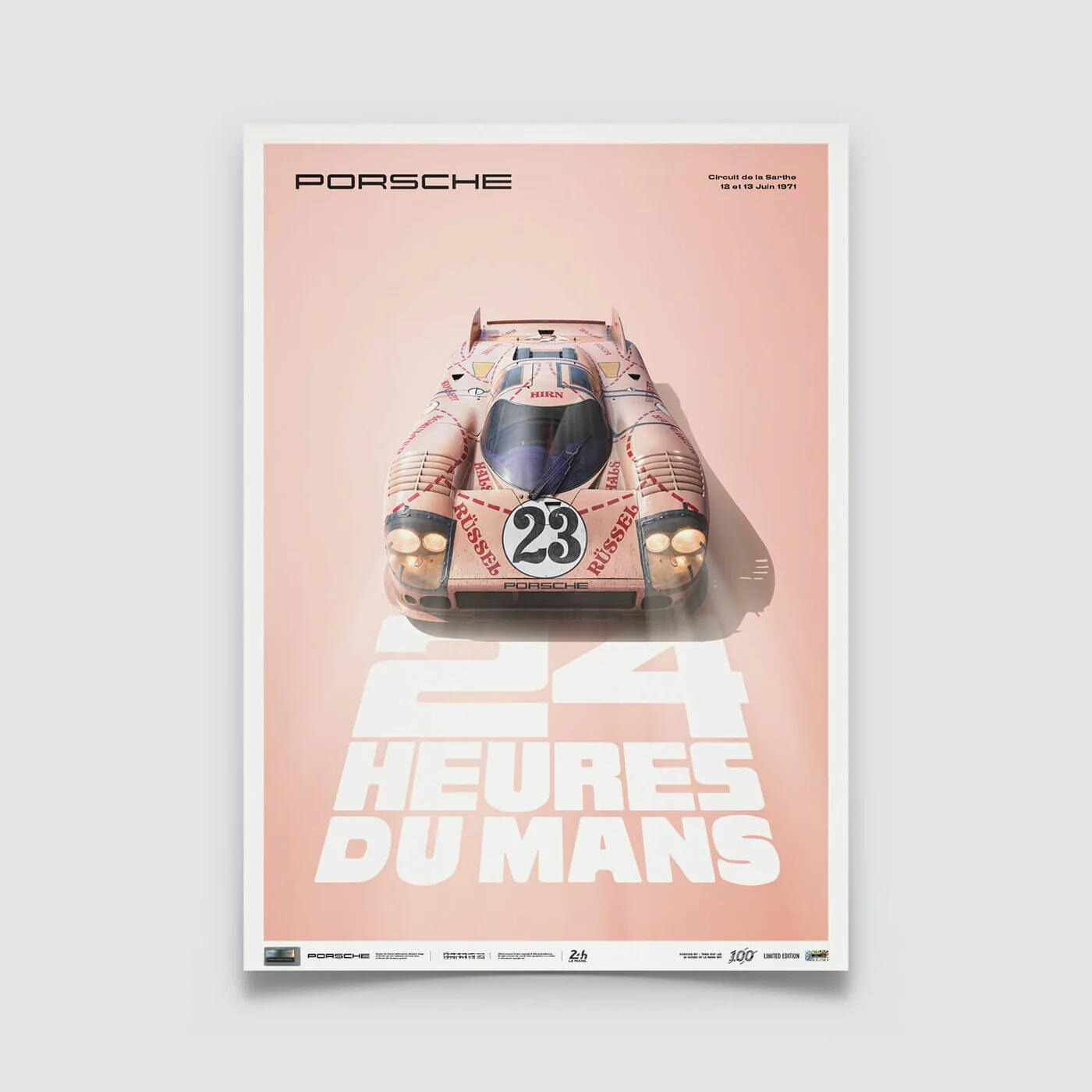 Porsche 917/20 | 1971 Pink Pig | 24h Heures du Mans Poster | Frame Included