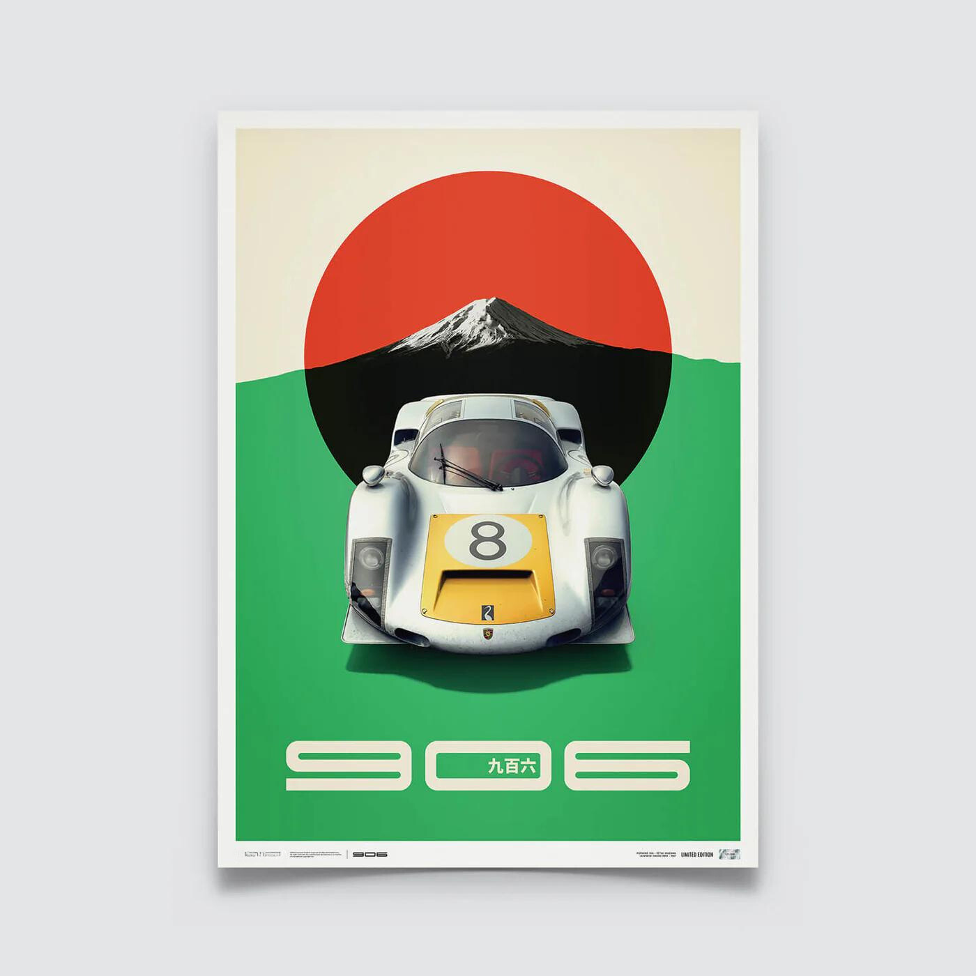 Porsche 906 | 1967 Japanese GP White | Porsche Poster | Frame Included