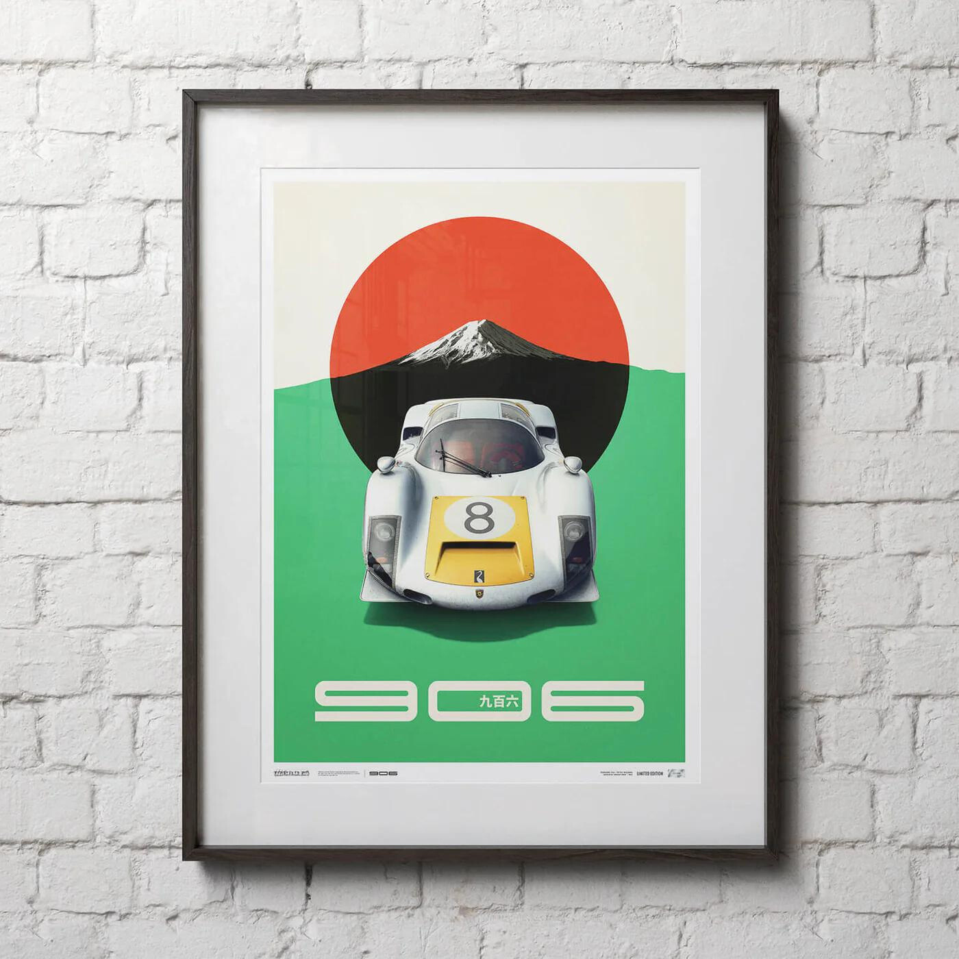 Porsche 906 | 1967 Japanese GP White | Porsche Poster | Frame Included