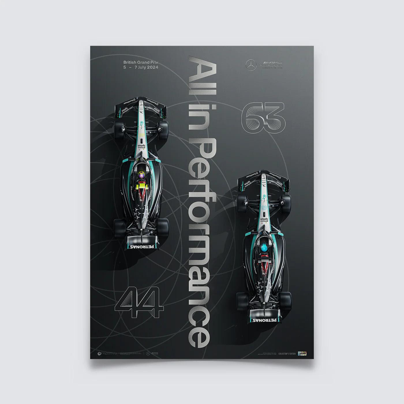 Mercedes-AMG Petronas Formula 1 Team | 2024 British Grand Prix | Collector’s Edition Mercedes Poster | Frame Included