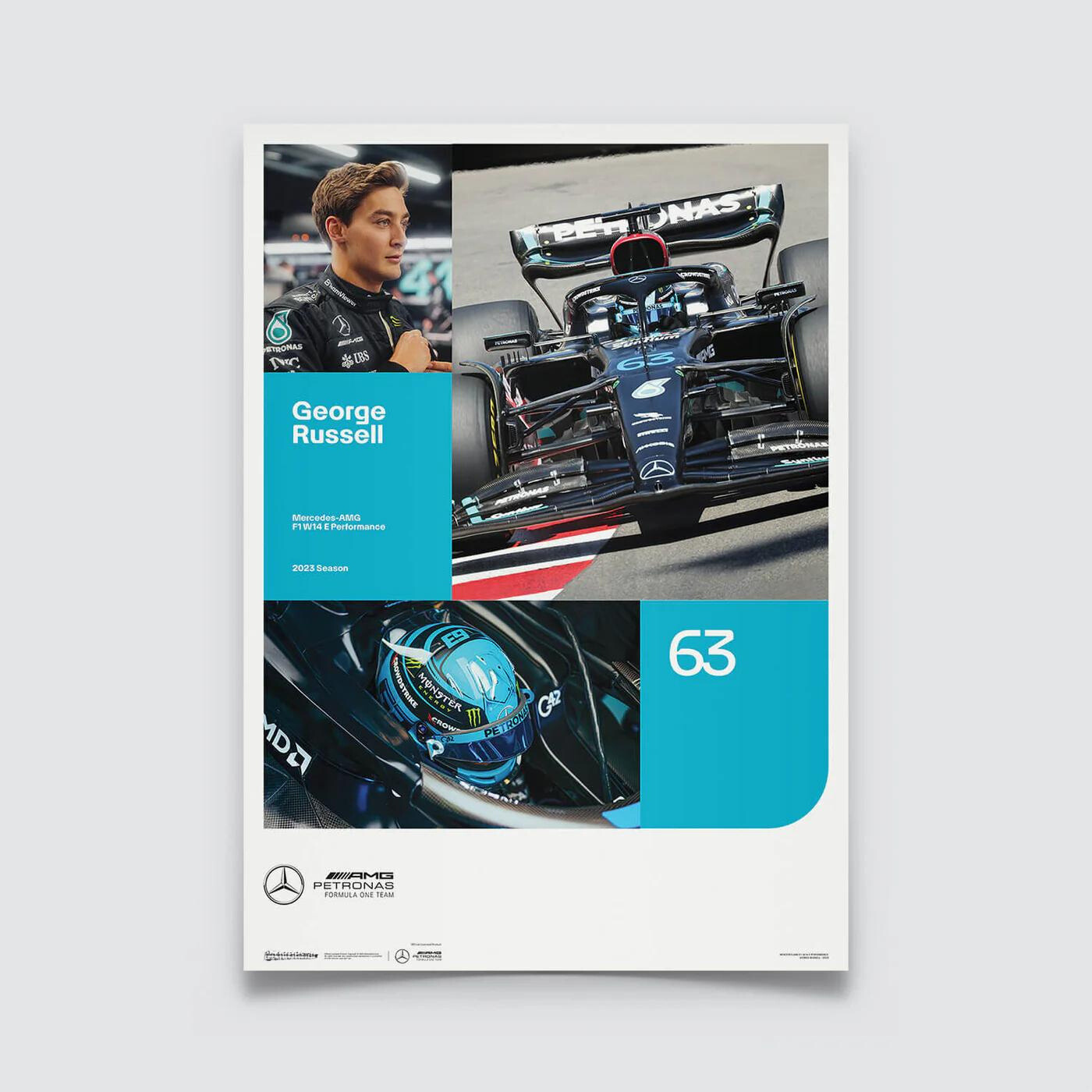 George Russell | 2023 Mercedes-AMG Petronas F1 Team | Mercedes Poster | Frame Included