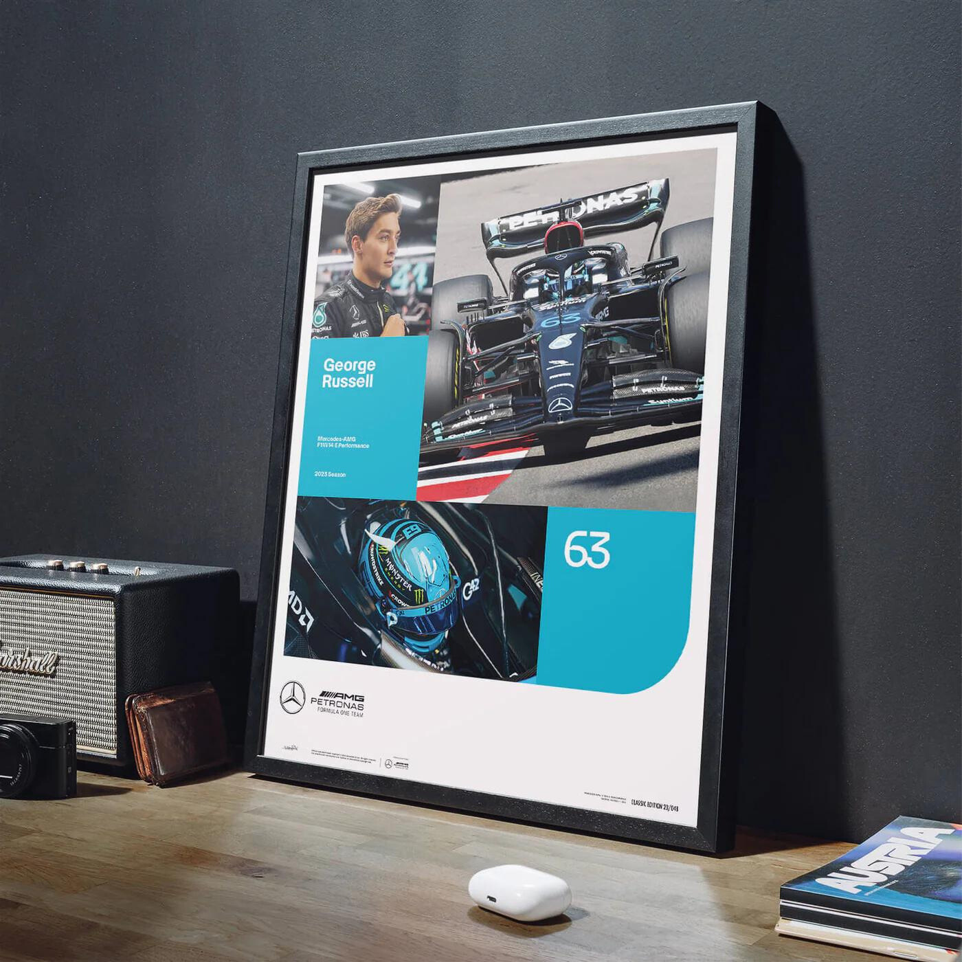 George Russell | 2023 Mercedes-AMG Petronas F1 Team | Mercedes Poster | Frame Included