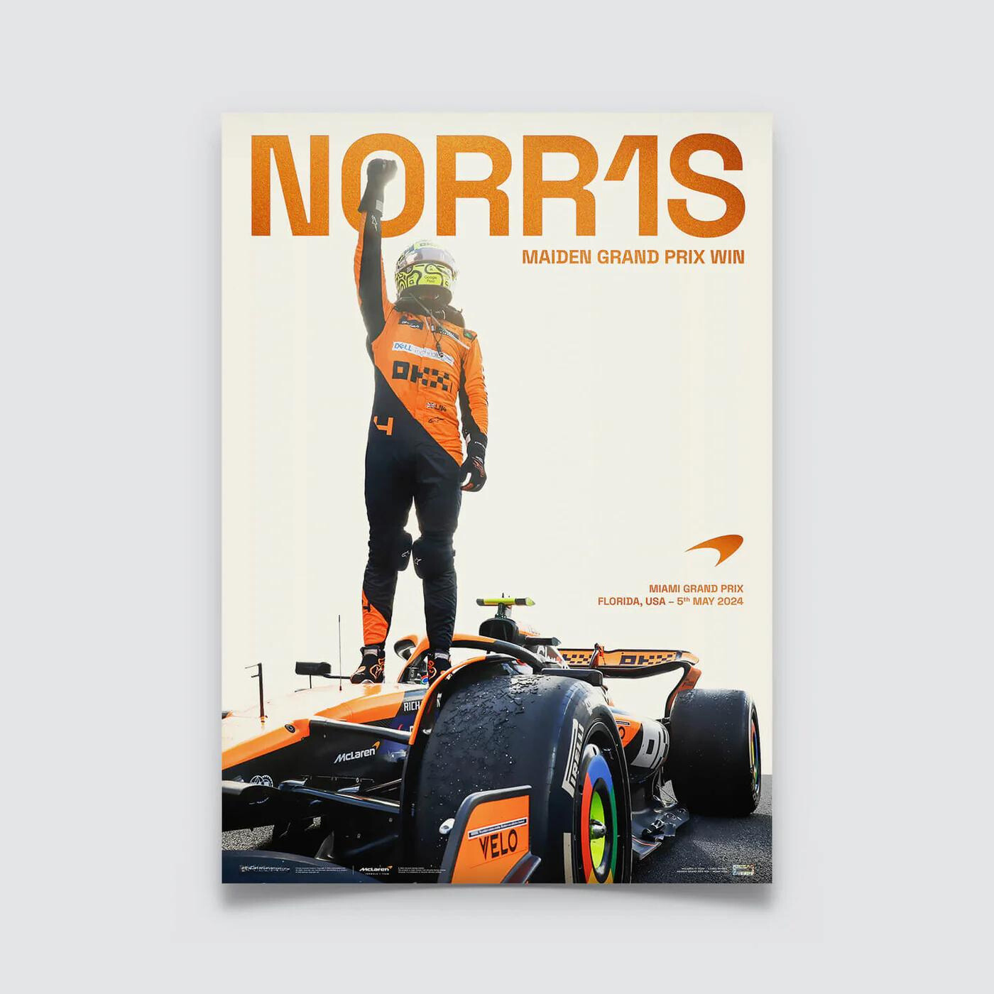 Lando Norris | 2024 Miami Grand Prix | McLaren Formula 1 Team Poster | Frame Included