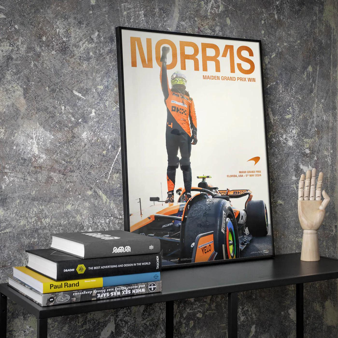 Lando Norris | 2024 Miami Grand Prix | McLaren Formula 1 Team Poster | Frame Included